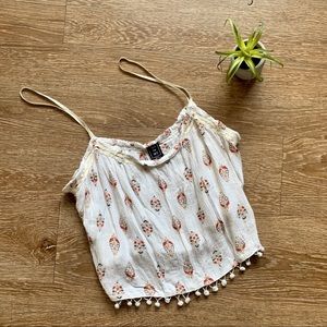 {Wet Seal} We To Me Boho Cream Puff Ball Top
